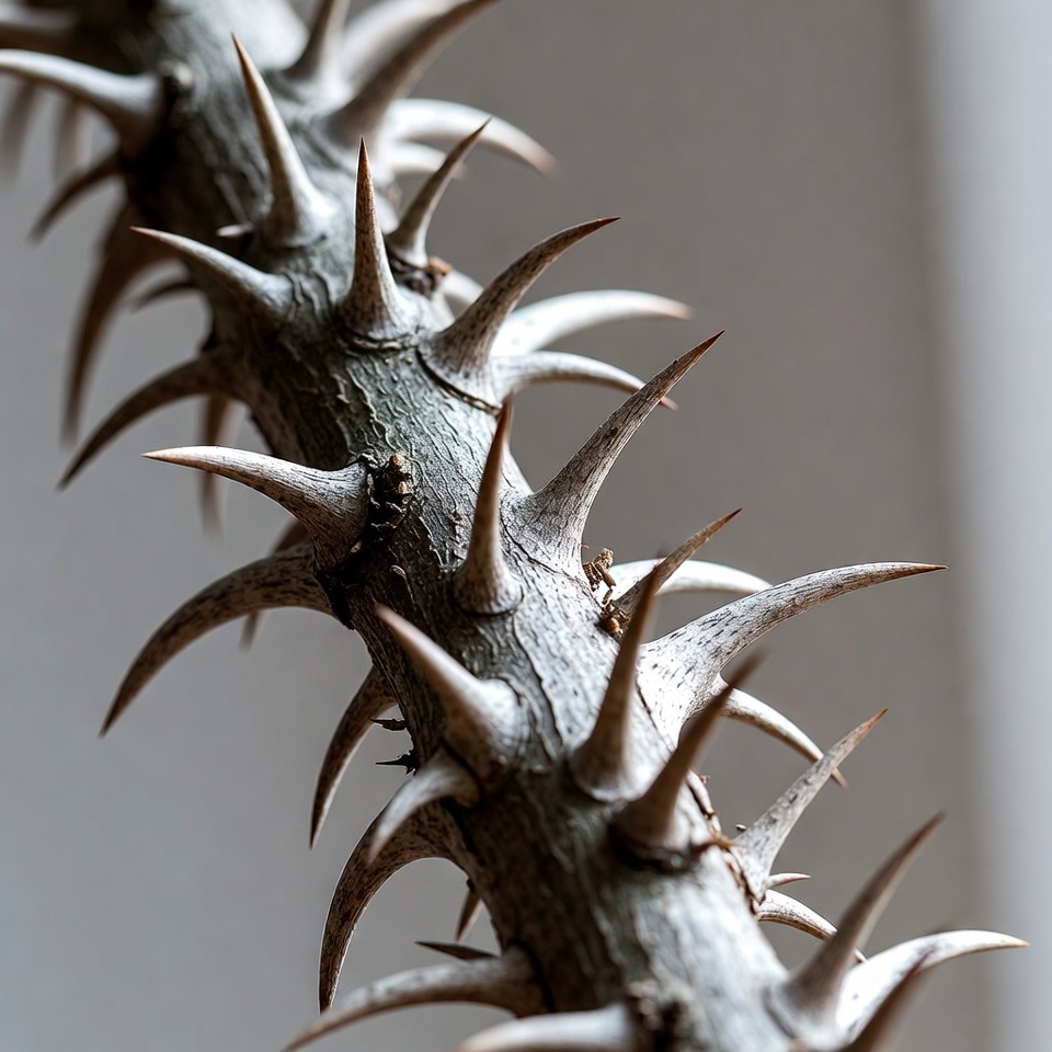 Close-up of thorny branch details Close-up of thorny branch details