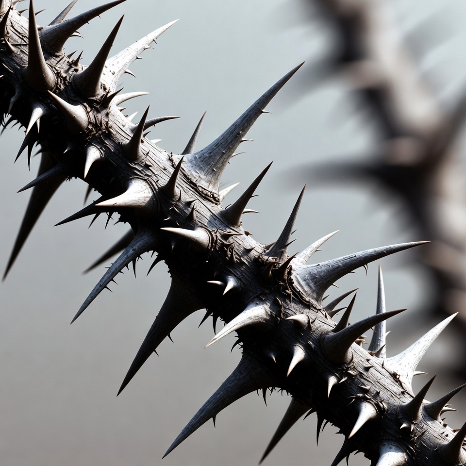 Thorns on a branch close up Thorns on a branch close up