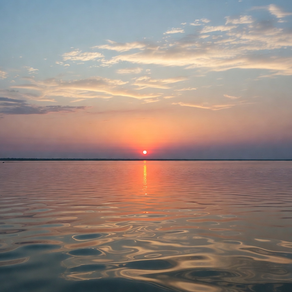 Sunset over calm water Sunset over calm water