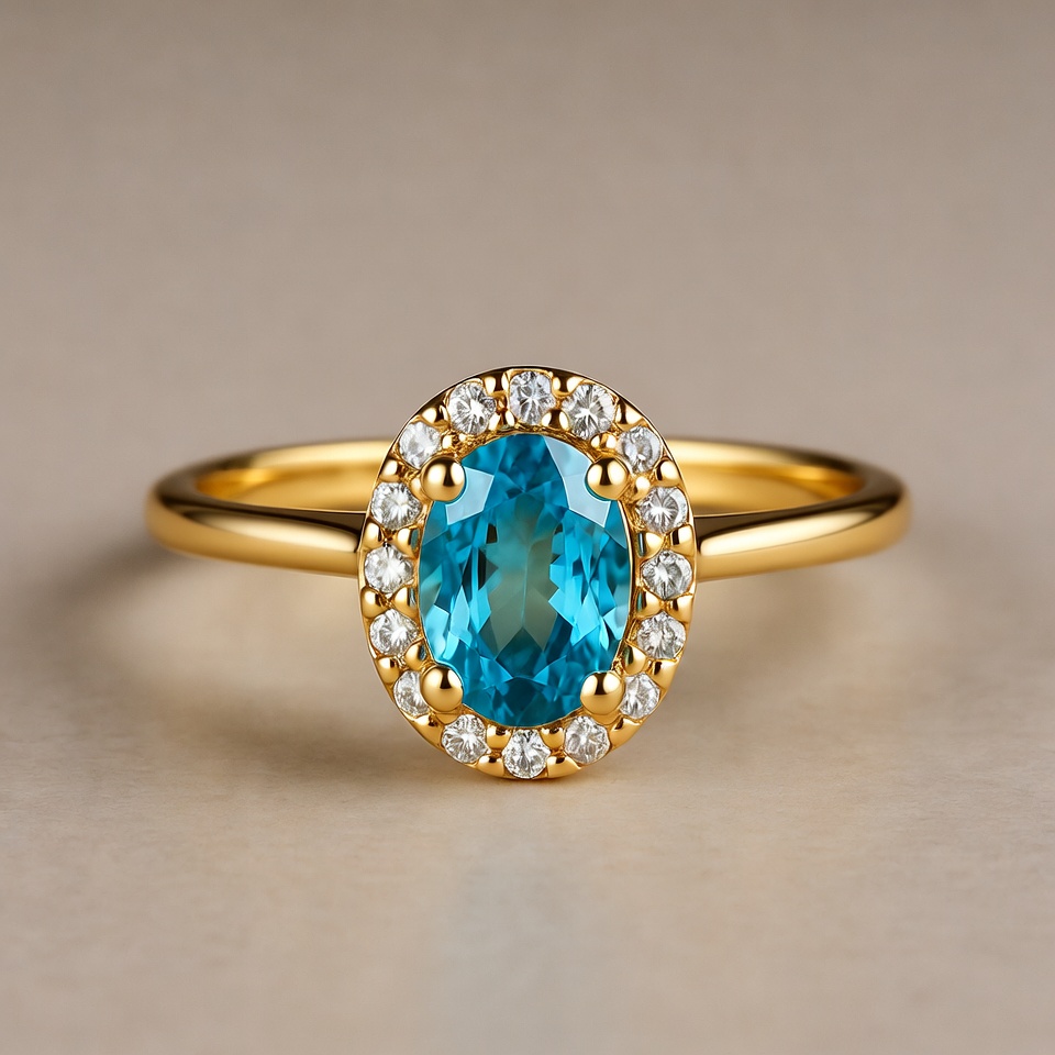 Beautiful gold ring with blue stone Beautiful gold ring with blue stone
