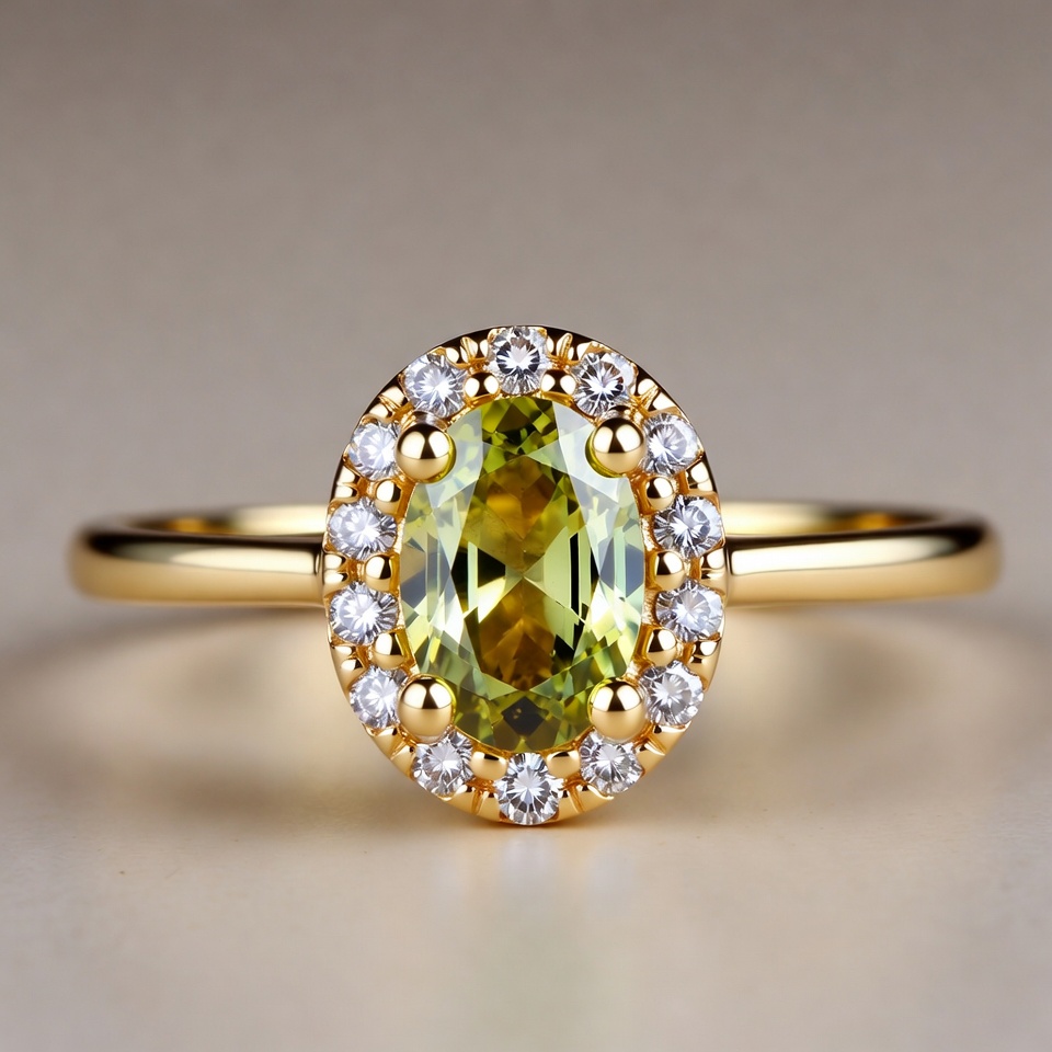 Gold ring with green stone Gold ring with green stone