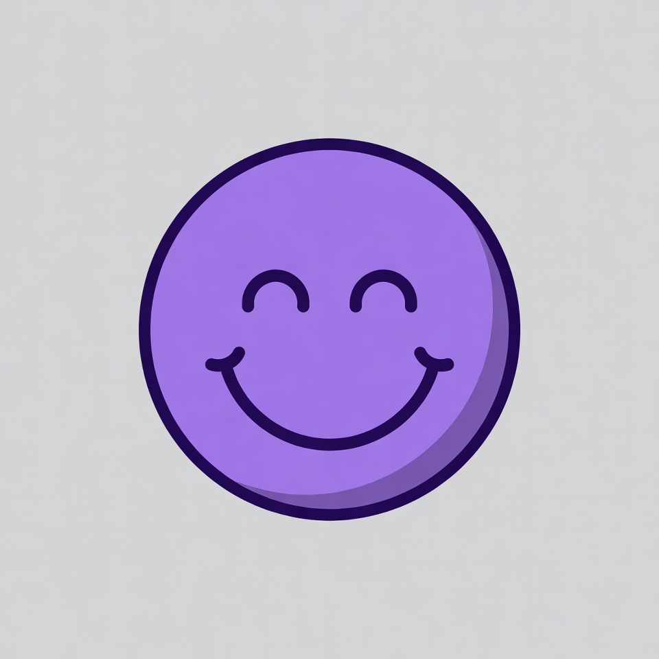 Smiley face in purple color Smiley face in purple color