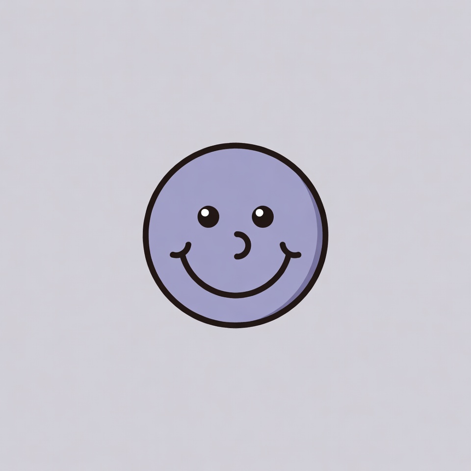 Purple smiley face drawing on plain background Purple smiley face drawing on plain background
