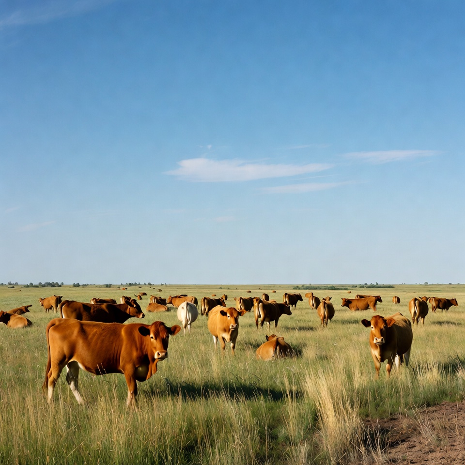Cows grazing in a grassy field Cows grazing in a grassy field