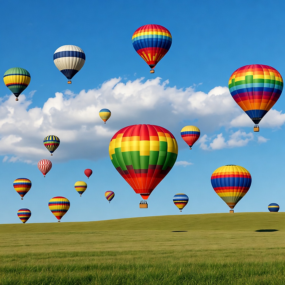 Colorful hot air balloons in sky Colorful hot air balloons in sky