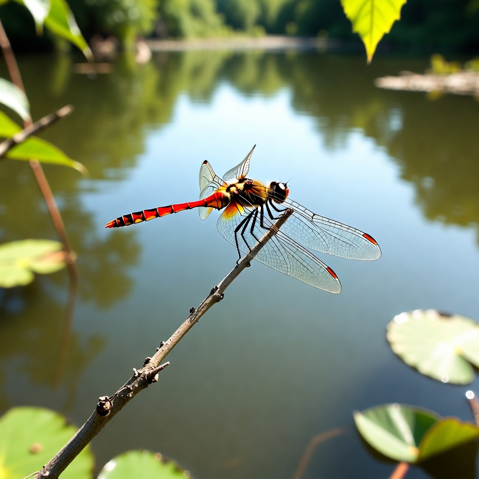 Dragonfly perched on a stick Dragonfly perched on a stick