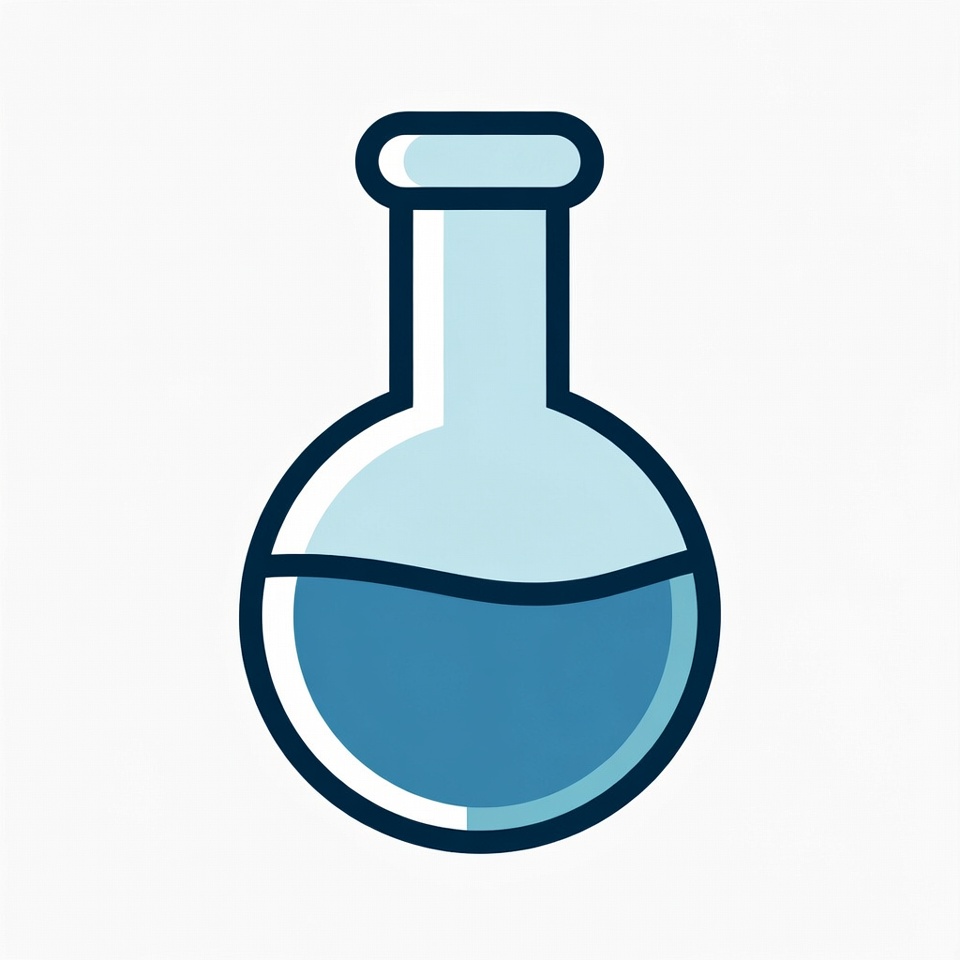 Blue liquid in laboratory flask Blue liquid in laboratory flask