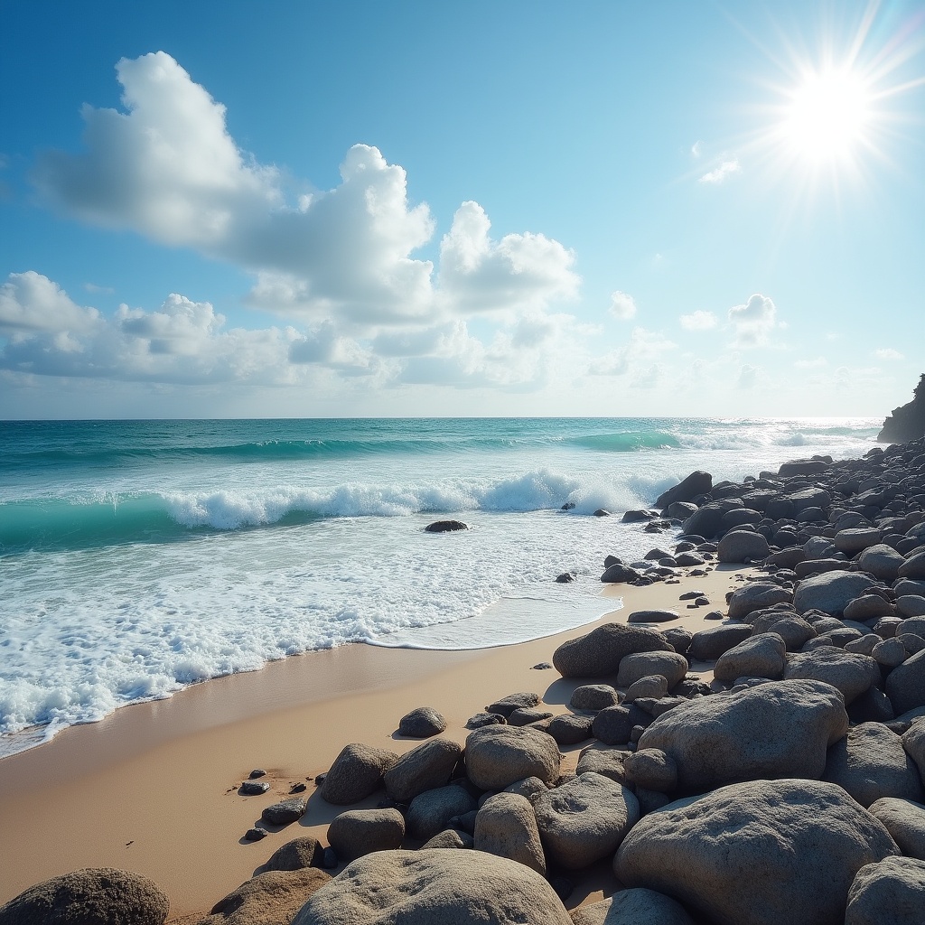Rocks and waves at the beach Rocks and waves at the beach