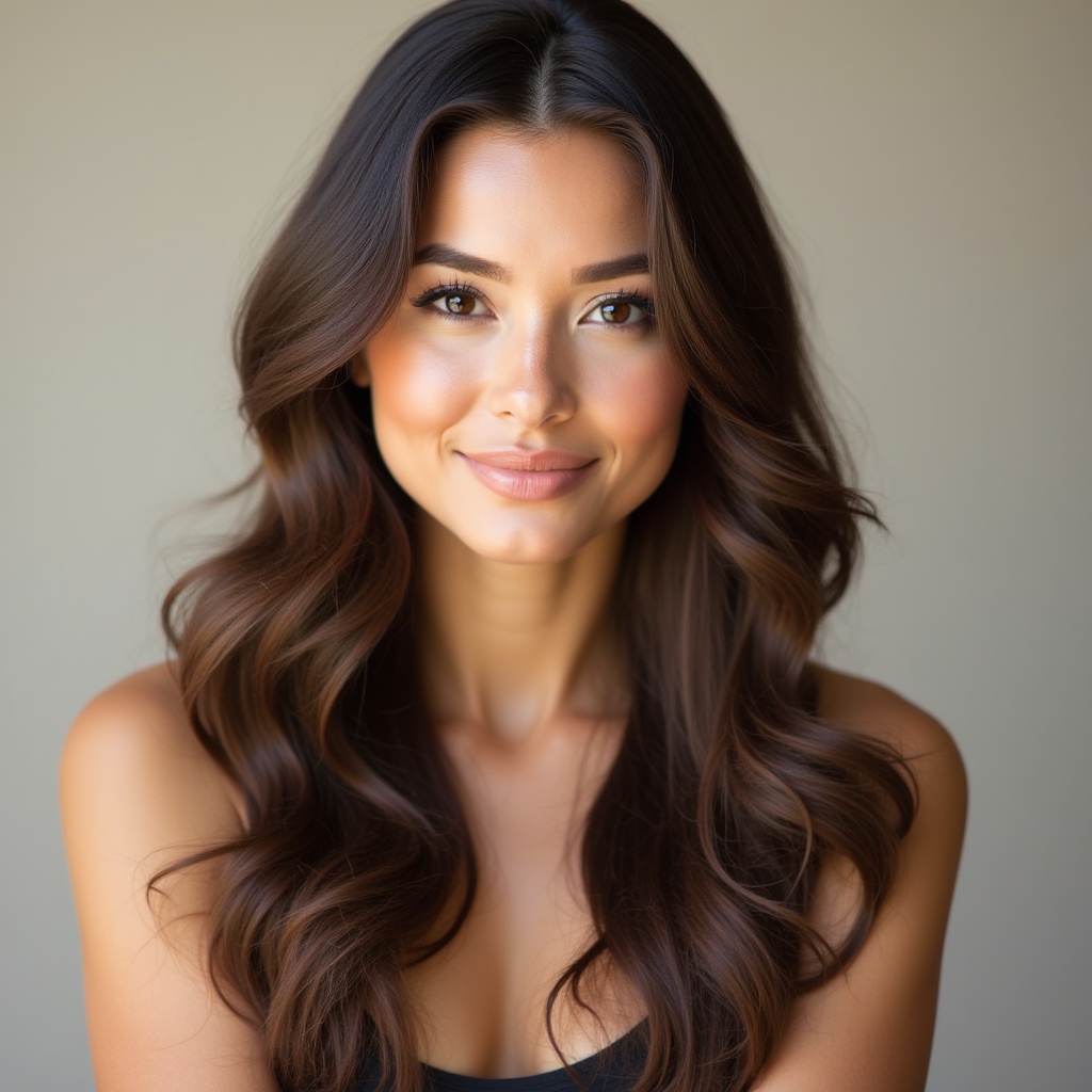 Portrait of a smiling woman in studio Portrait of a smiling woman in studio