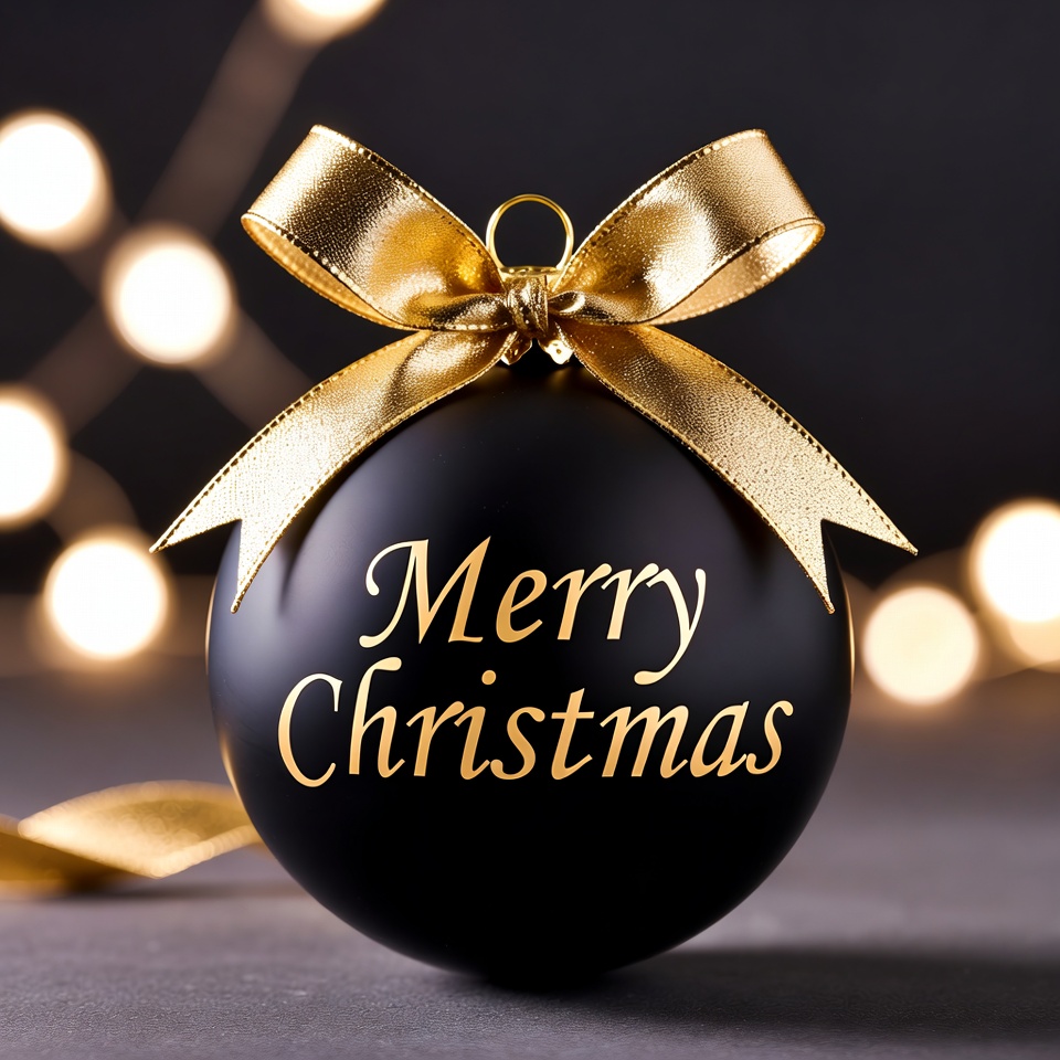 Christmas ornament with golden bow Christmas ornament with golden bow