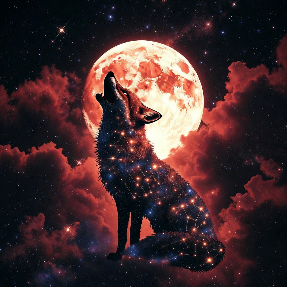 Wolf howling at full moon Wolf howling at full moon