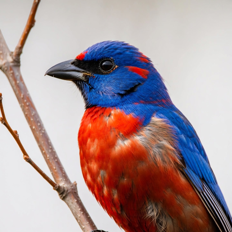 Colorful bird perched on branch Colorful bird perched on branch