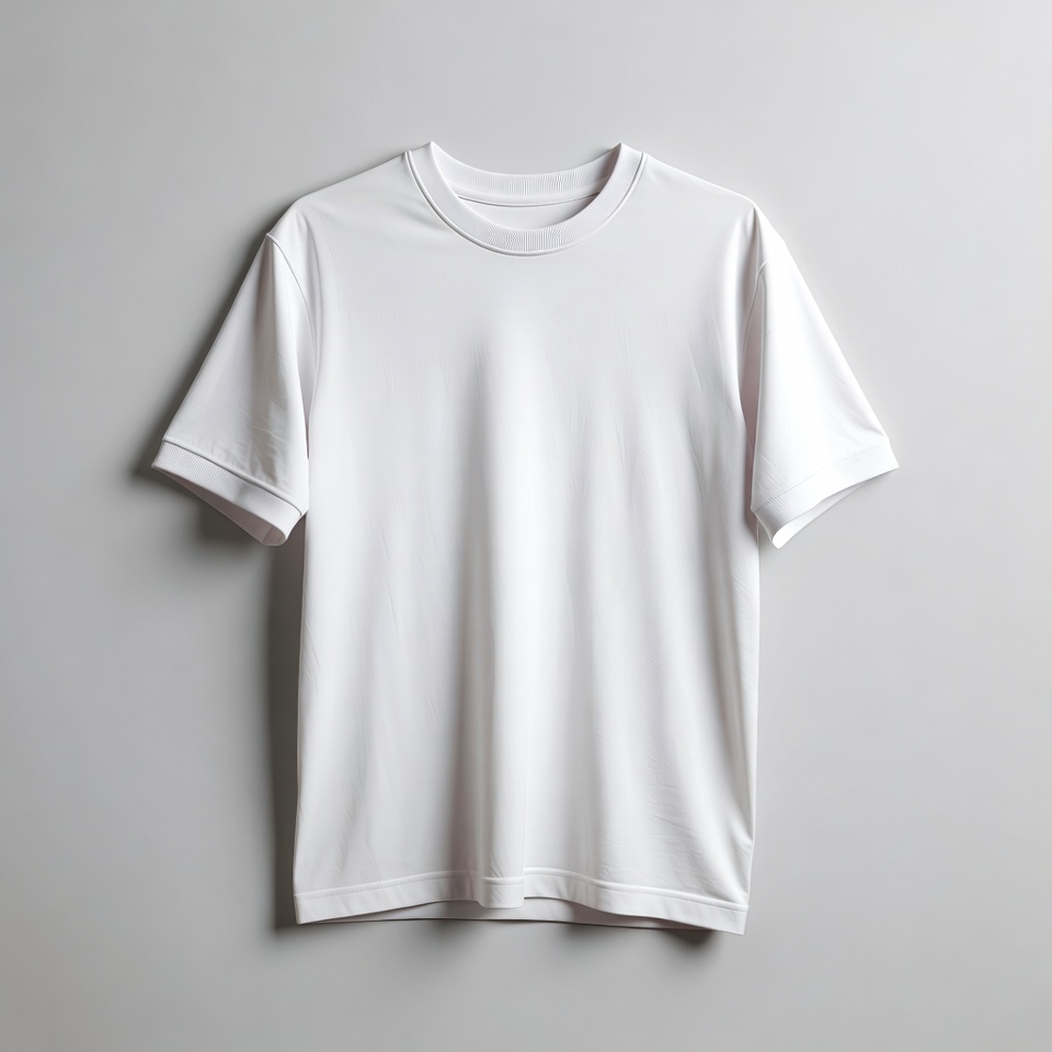 Plain white t-shirt on display Plain white t-shirt on display