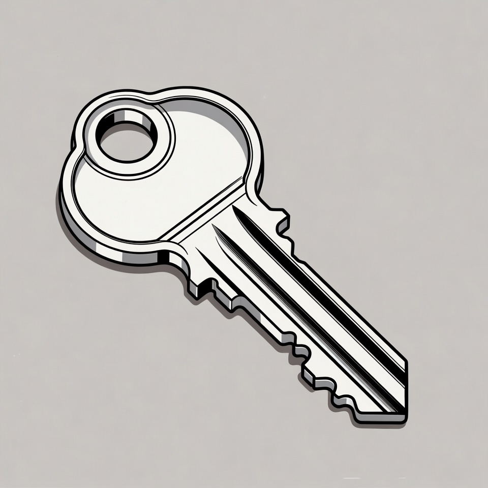 Key on a plain background Key on a plain background