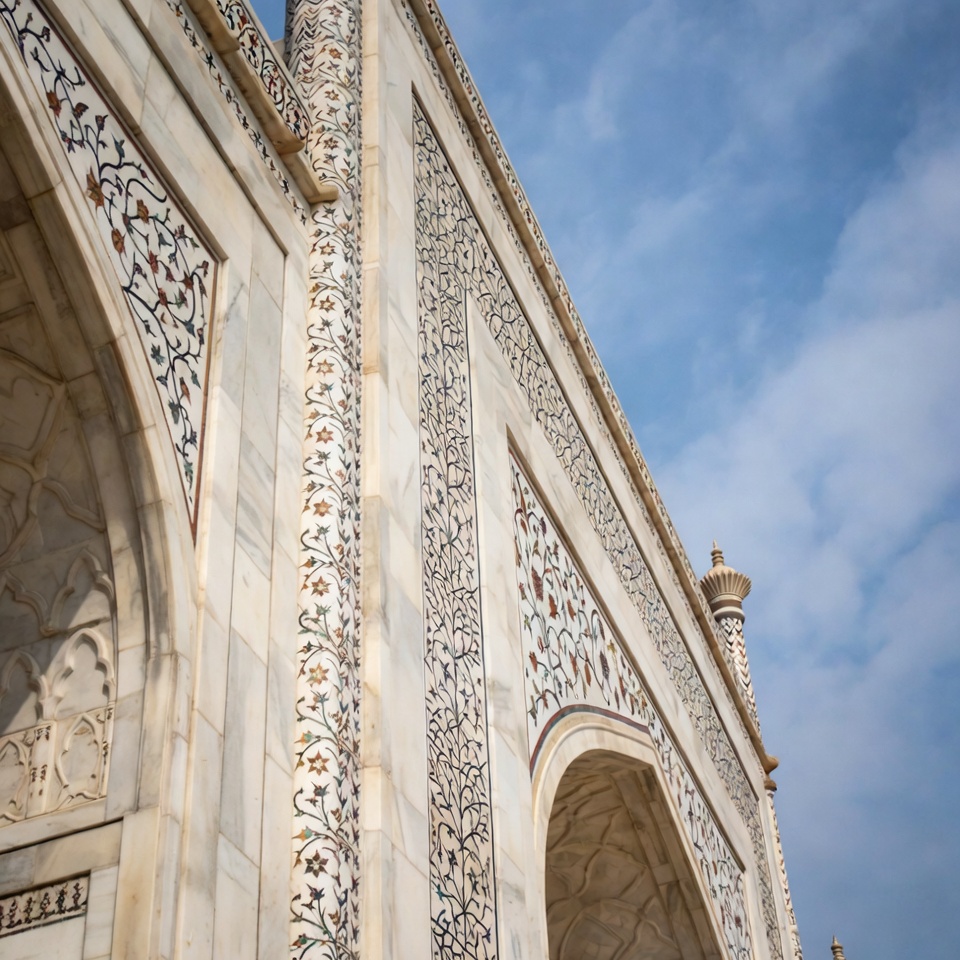 Taj mahal entrance during the day Taj mahal entrance during the day