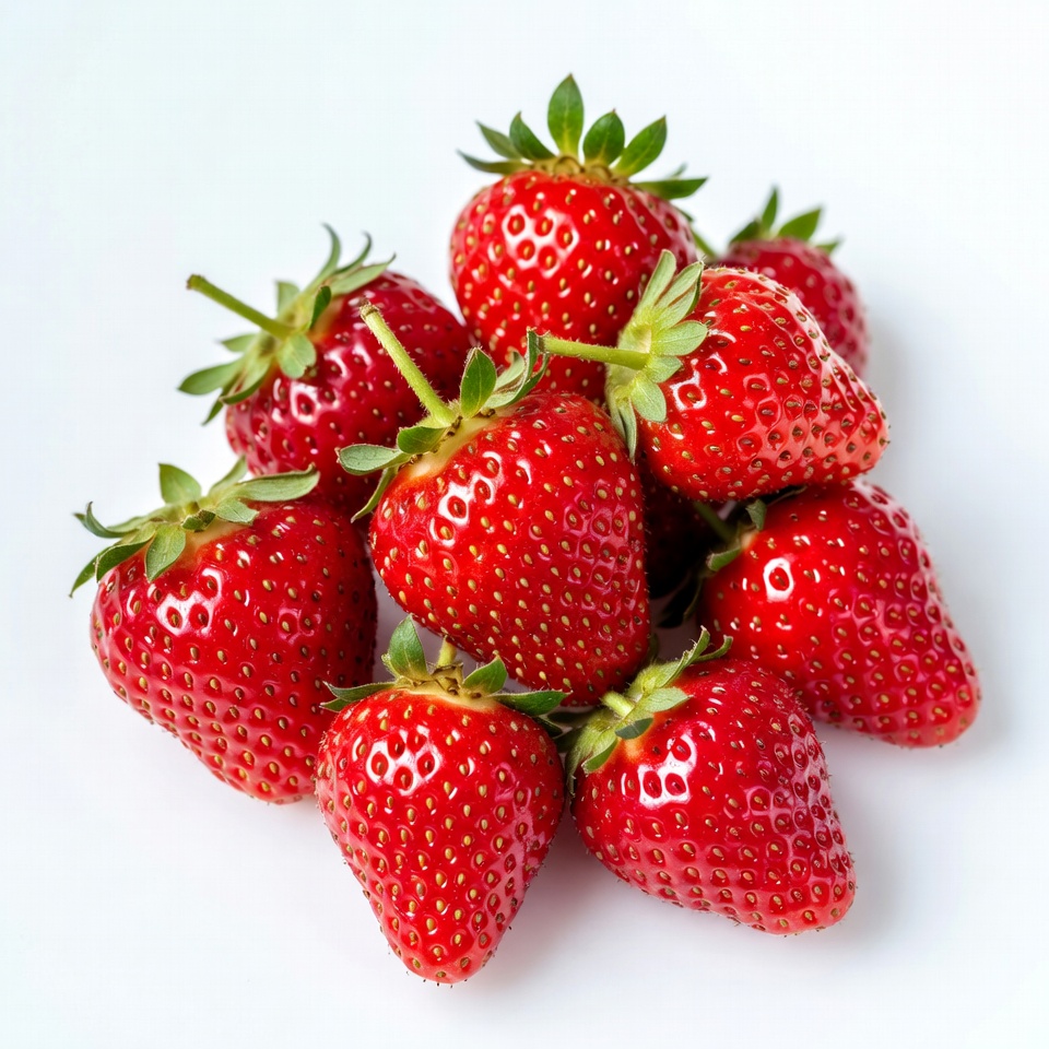 Fresh strawberries stacked on a plate Fresh strawberries stacked on a plate