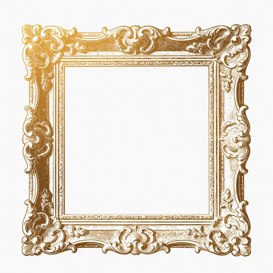 Ornate golden frame design for art Ornate golden frame design for art