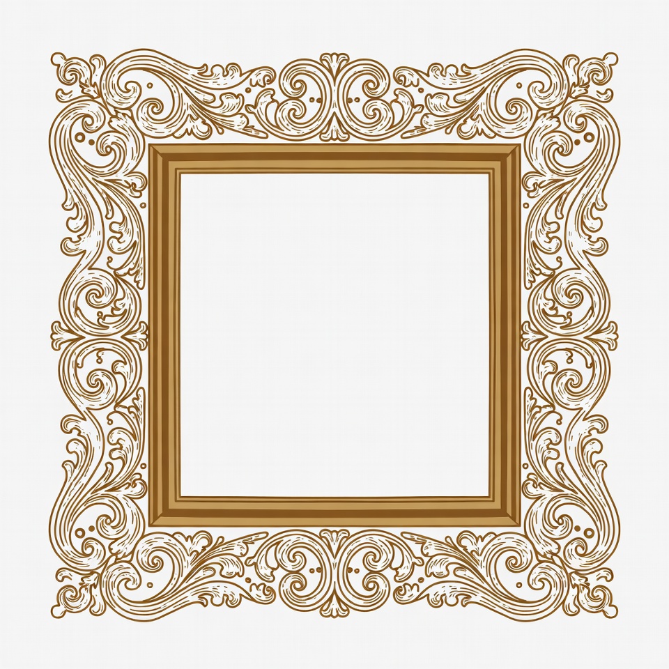Elegant vintage frame design without image Elegant vintage frame design without image