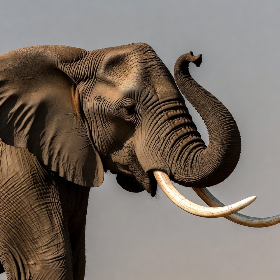 Elephant in natural habitat at dusk Elephant in natural habitat at dusk