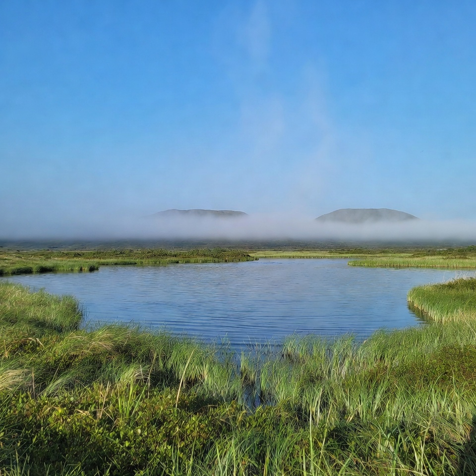 Morning fog over the water Morning fog over the water