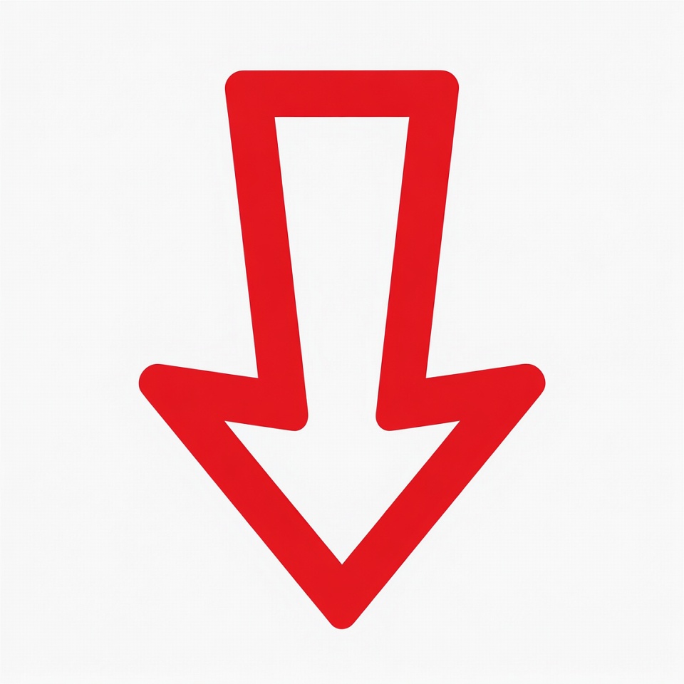 Red down arrow pointing downwards Red down arrow pointing downwards