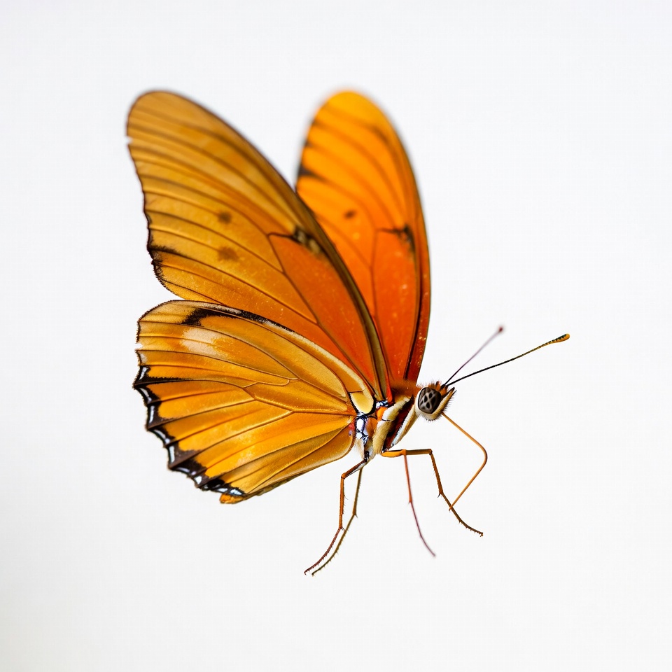Butterfly in flight with orange wings Butterfly in flight with orange wings