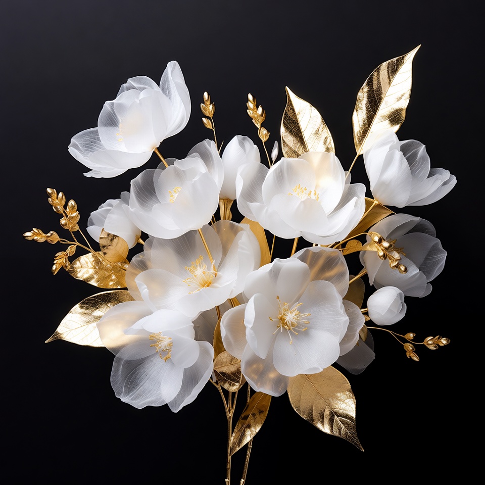 Beautiful flowers with gold accents Beautiful flowers with gold accents