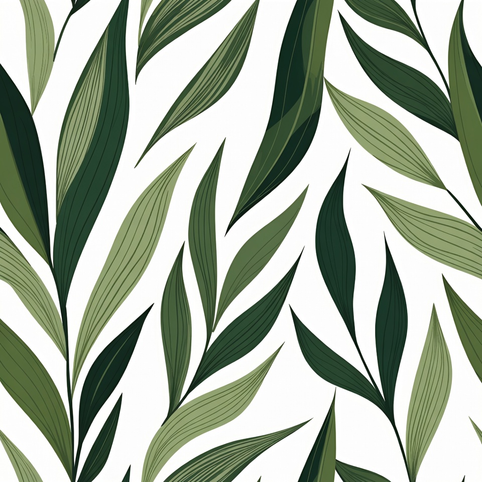 Green leaves pattern on white background Green leaves pattern on white background
