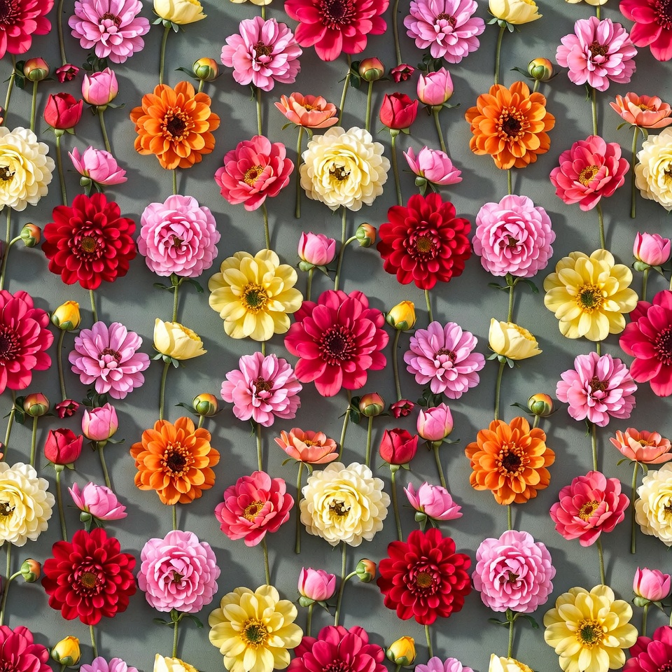 Colorful flower arrangement on fabric Colorful flower arrangement on fabric