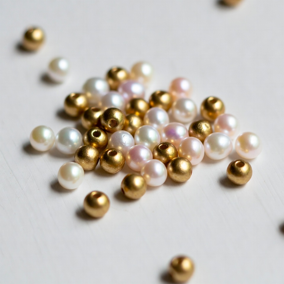 Colorful beads scattered on surface Colorful beads scattered on surface