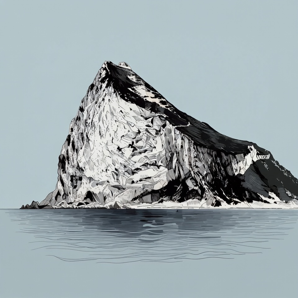 Mountain rising from calm water Mountain rising from calm water