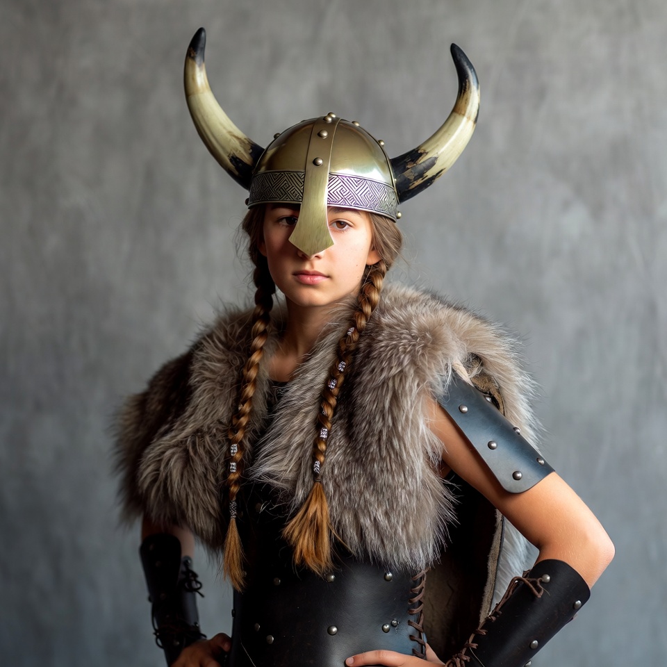 Young warrior in viking attire Young warrior in viking attire