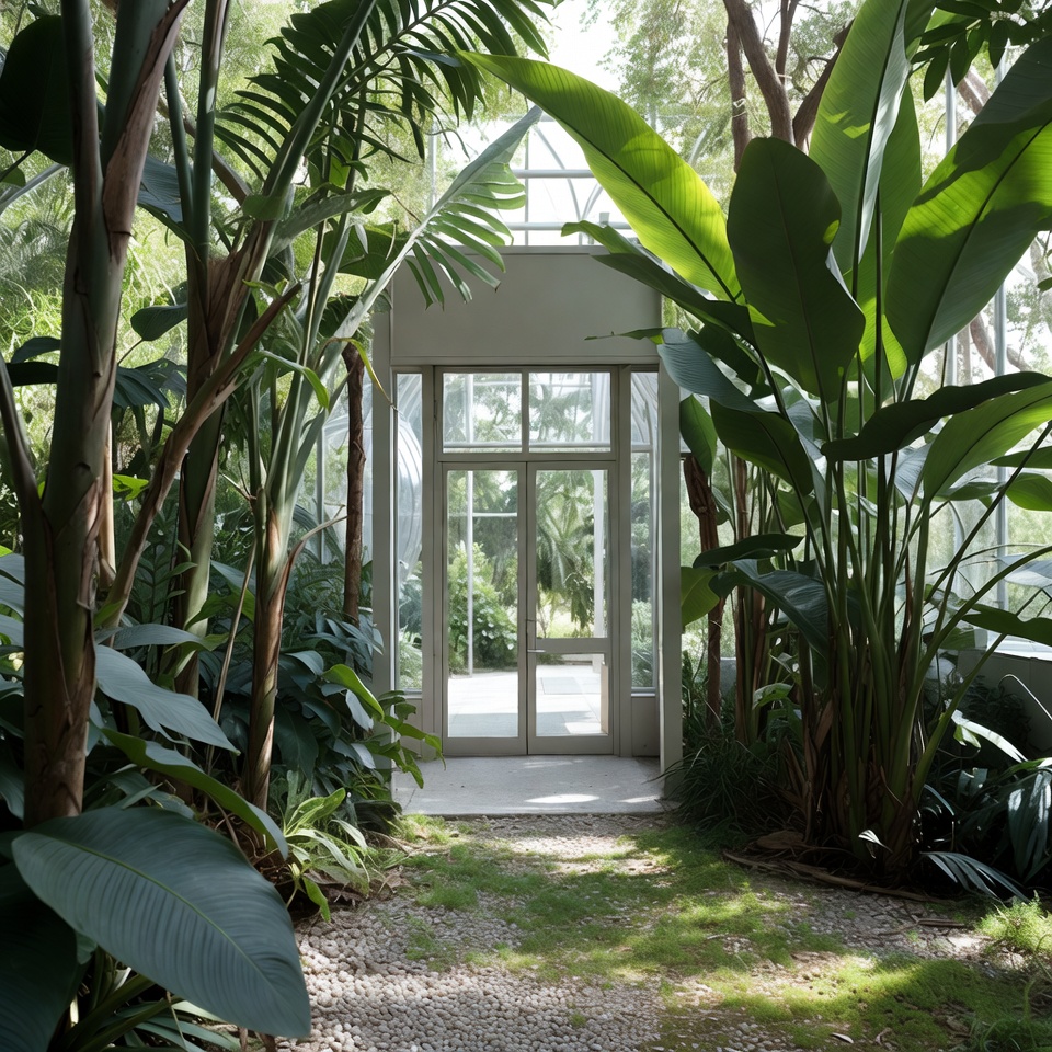 Pathway through a greenhouse Pathway through a greenhouse