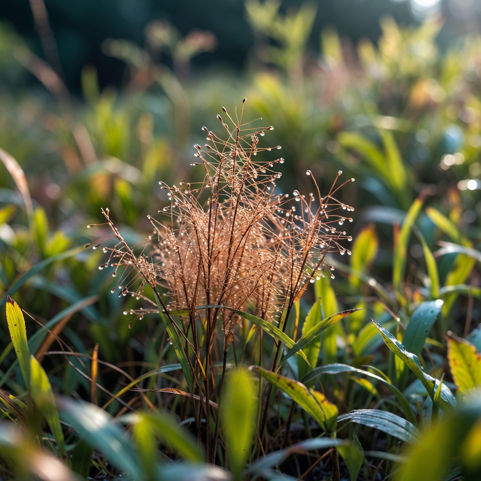 Morning dew on grass and plants Morning dew on grass and plants