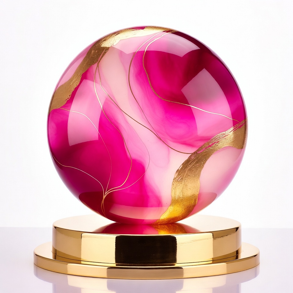 Colorful glass sphere on a stand Colorful glass sphere on a stand