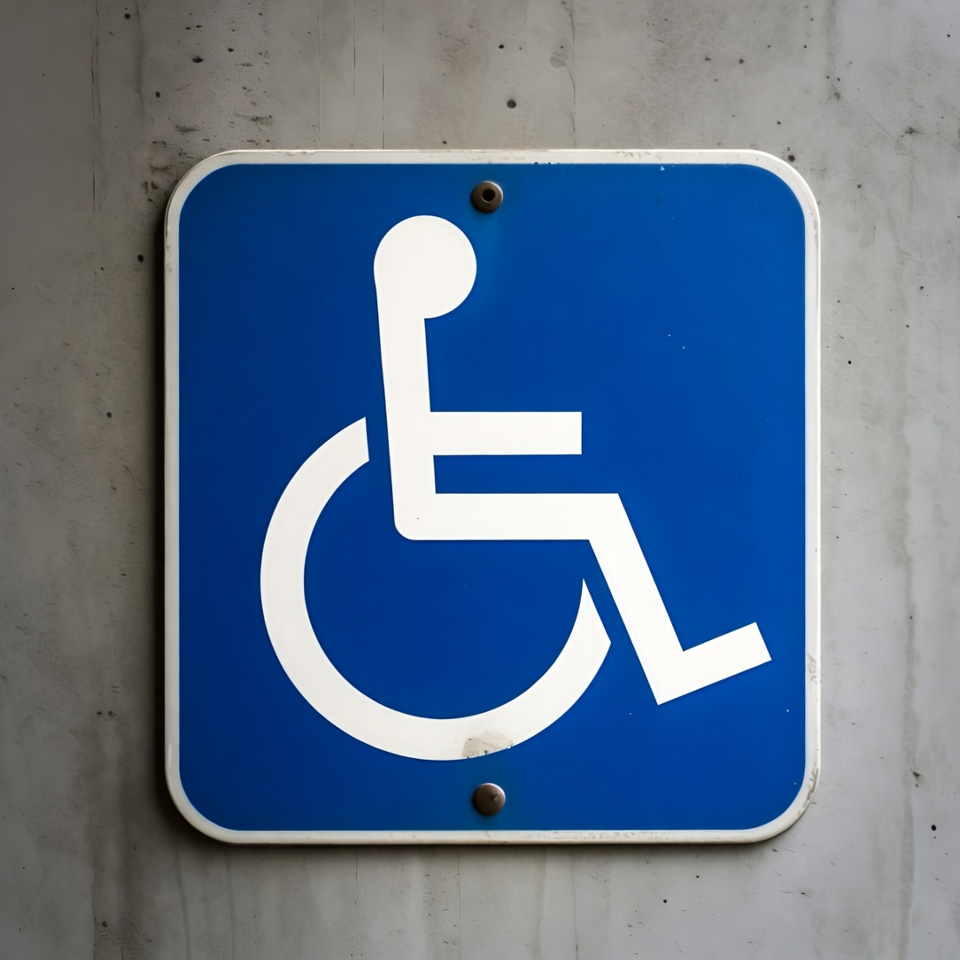 Sign indicating accessible parking space Sign indicating accessible parking space