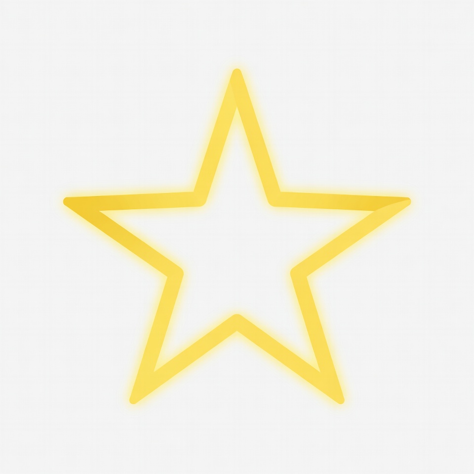 Yellow star outline on white background Yellow star outline on white background