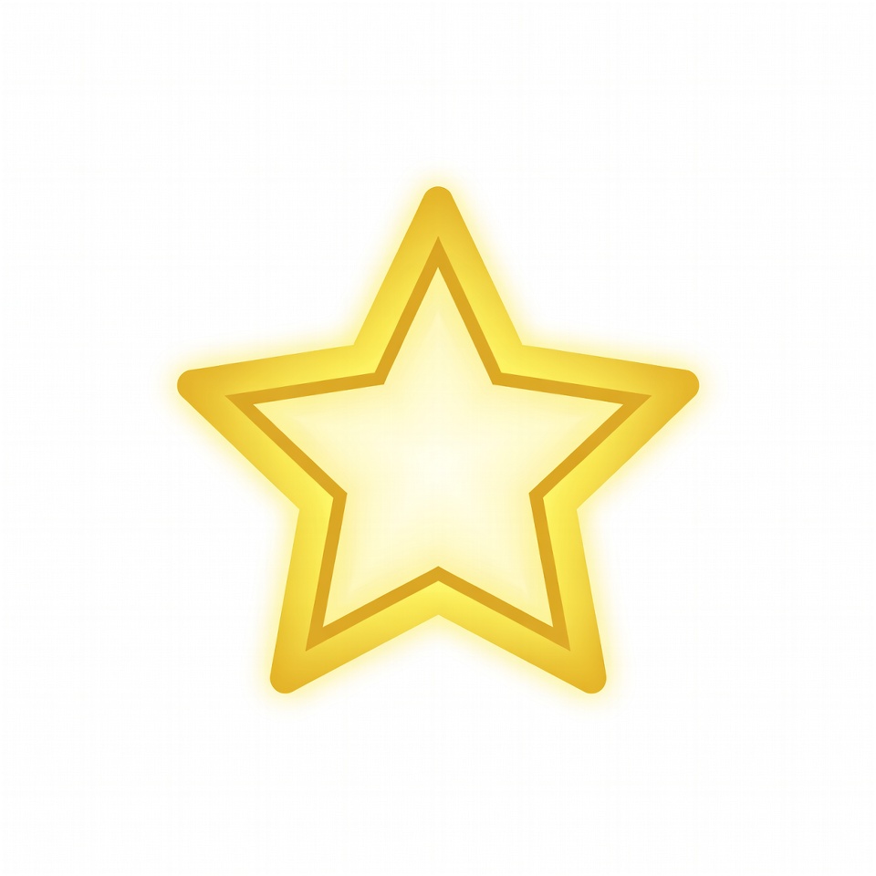 Bright golden star symbol on white background Bright golden star symbol on white background