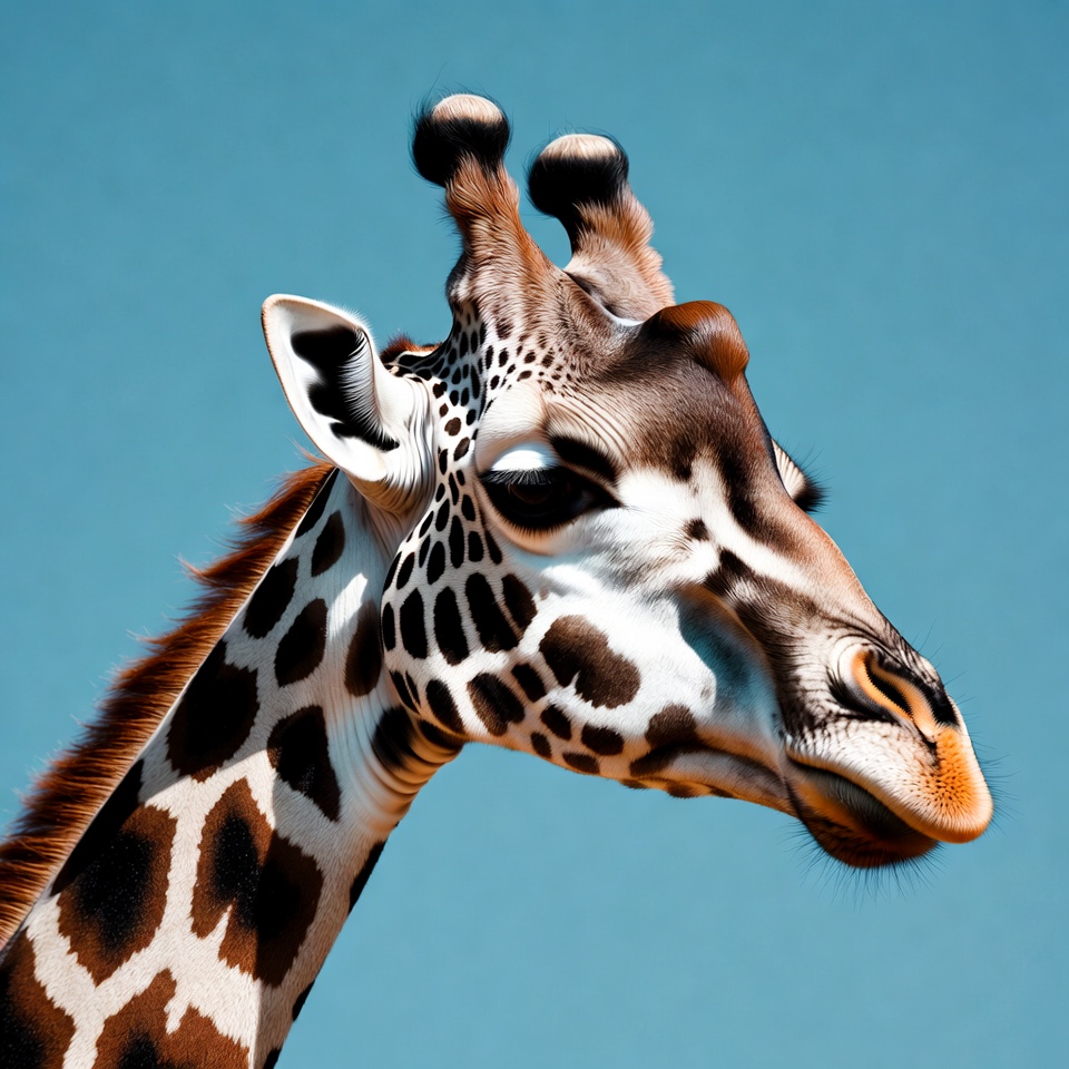 Giraffe close-up against clear sky Giraffe close-up against clear sky