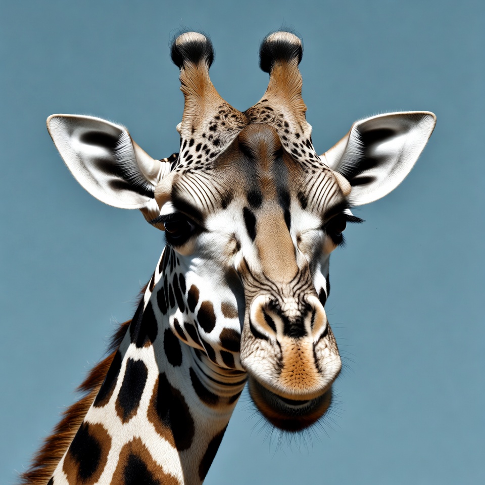 Unique giraffe with distinct features in nature Unique giraffe with distinct features in nature