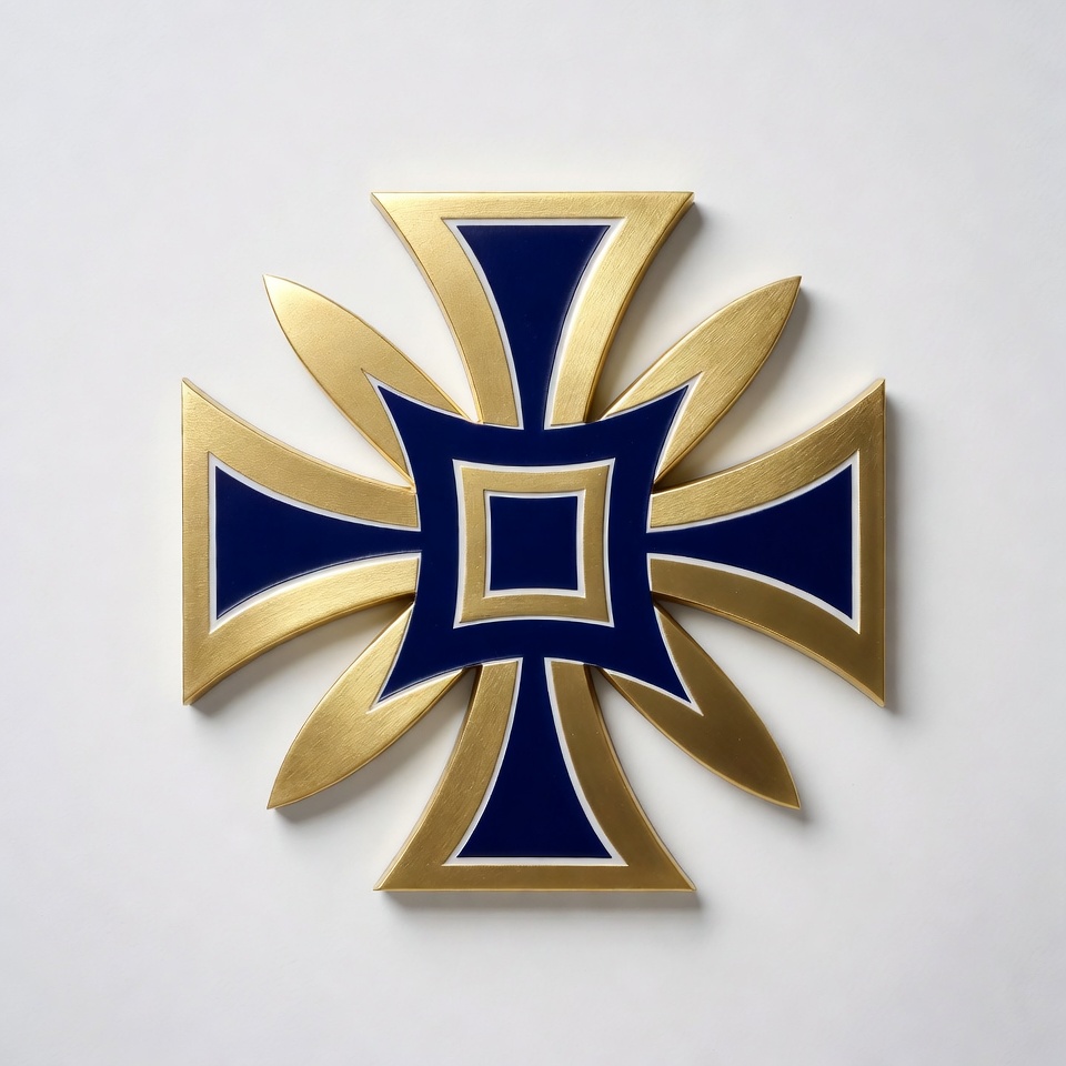 Decorative cross design with blue and gold Decorative cross design with blue and gold