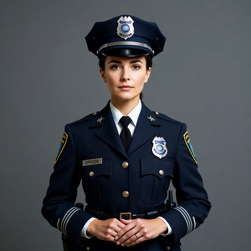 Police officer stands for portrait session Police officer stands for portrait session
