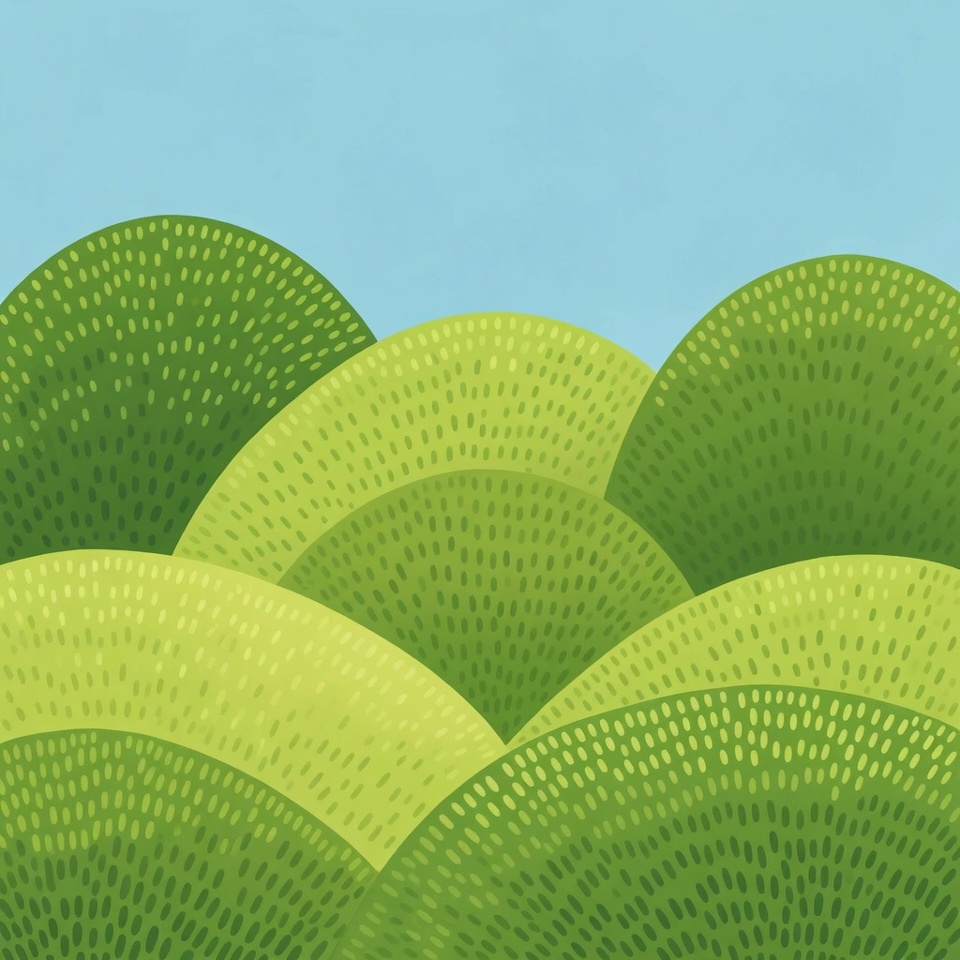 Green rolling hills under blue sky Green rolling hills under blue sky