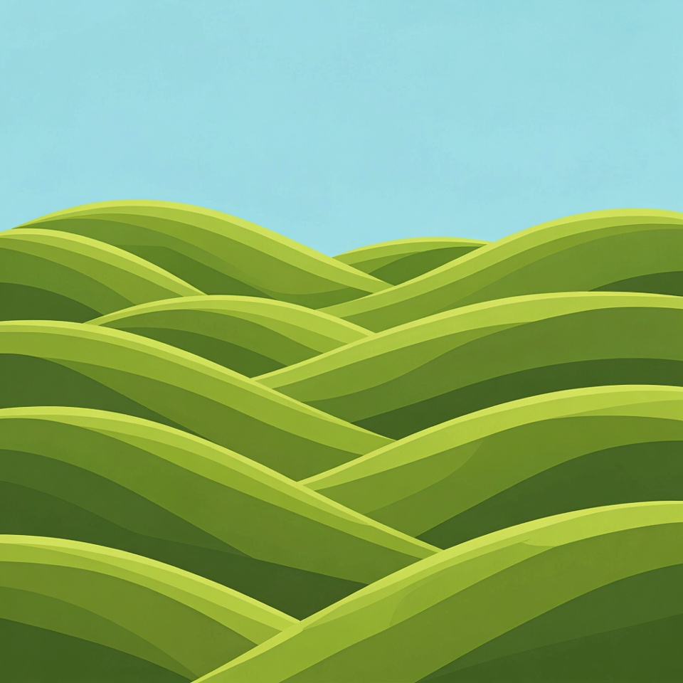 Green hills under clear sky Green hills under clear sky