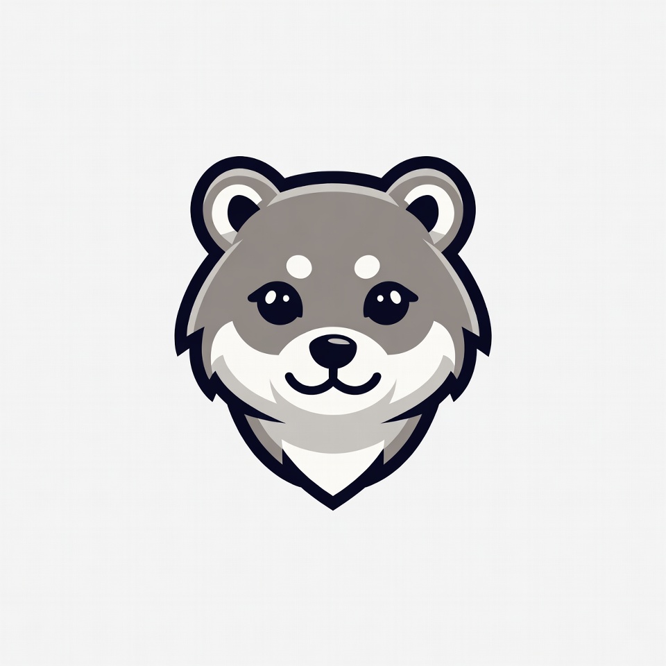 Cute animal face design with simple features Cute animal face design with simple features