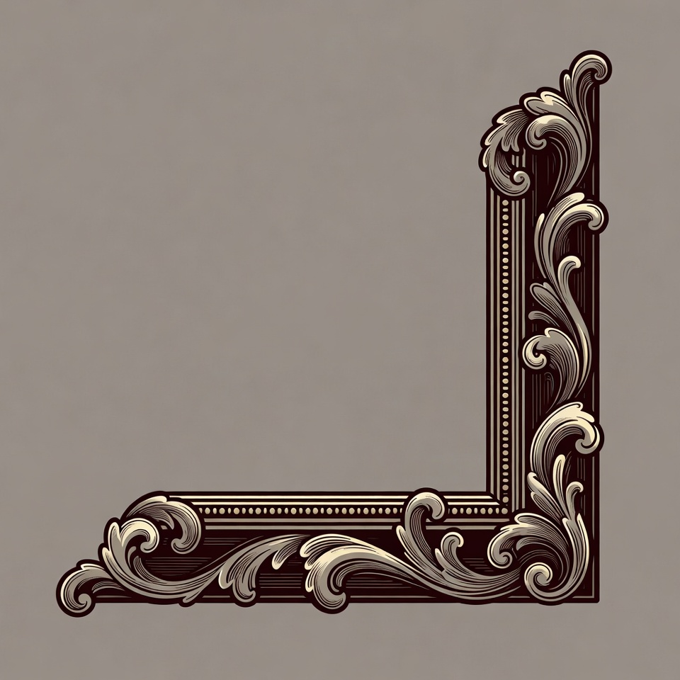 Decorative frame corner design with details Decorative frame corner design with details
