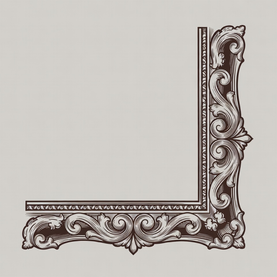 Decorative frame corner design in detail Decorative frame corner design in detail
