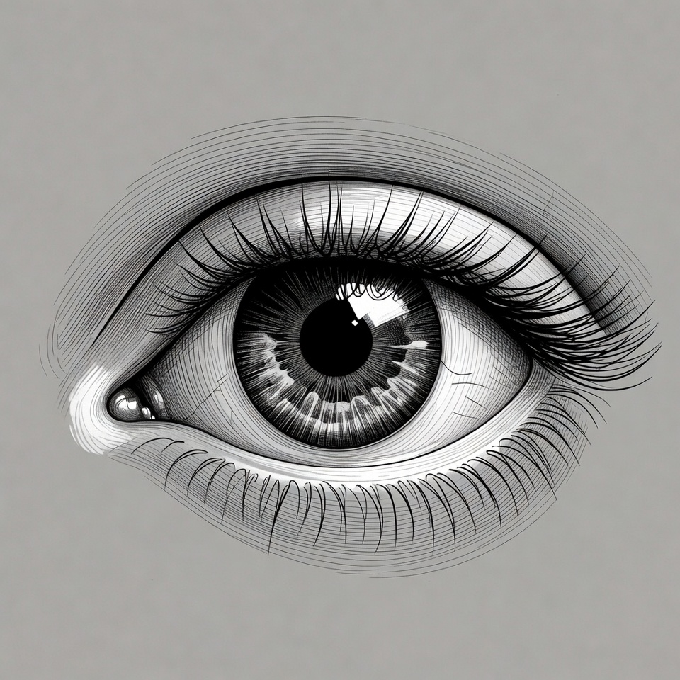 Detailed black and white eye illustration Detailed black and white eye illustration
