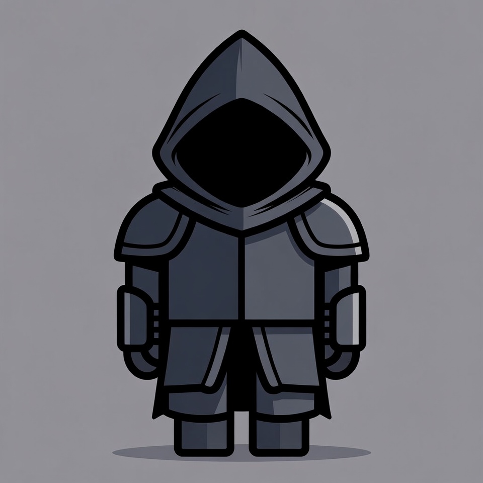 Dark figure in hooded armor Dark figure in hooded armor