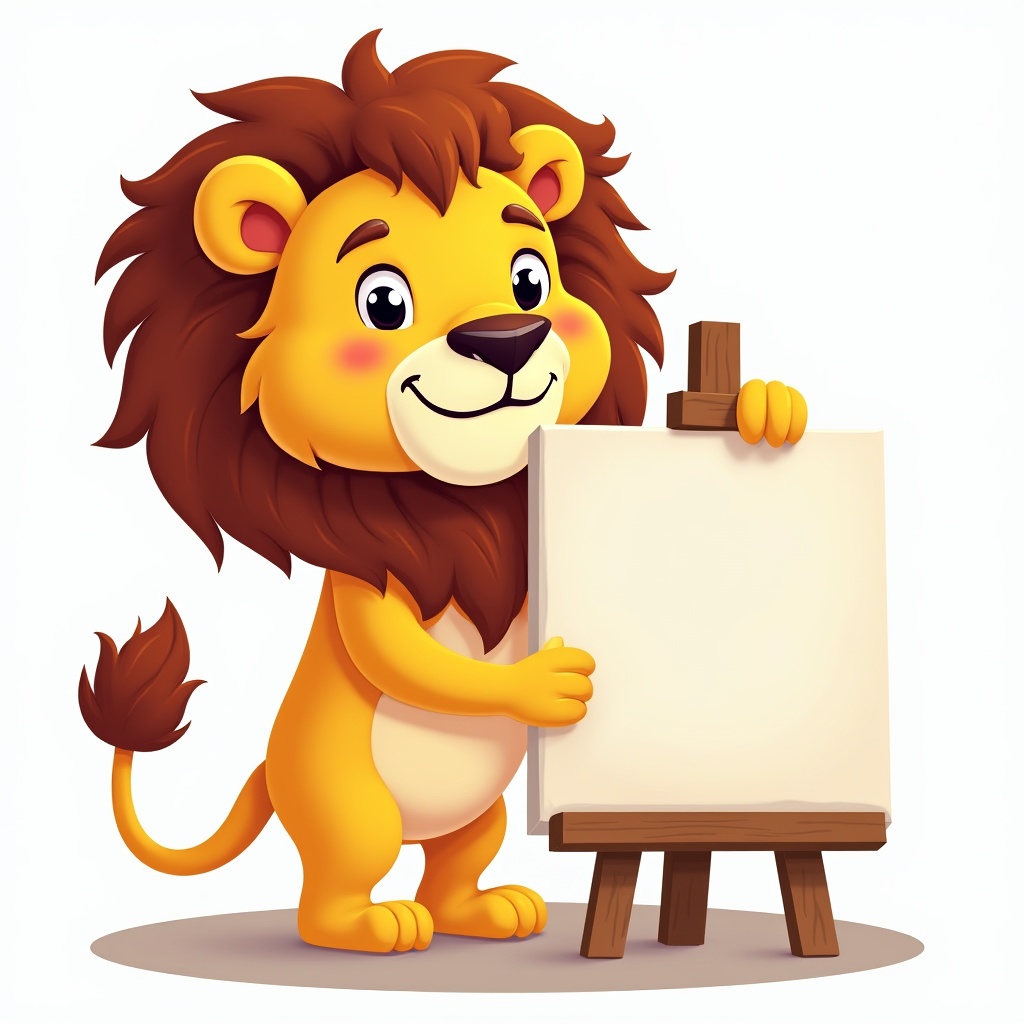 Lion showing a blank canvas Lion showing a blank canvas